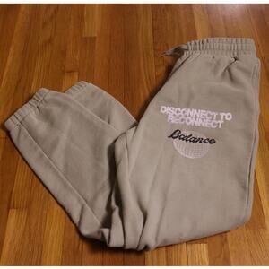 Yoga Disconnect to Reconnect Hippie y2k jogger sweatpants green S